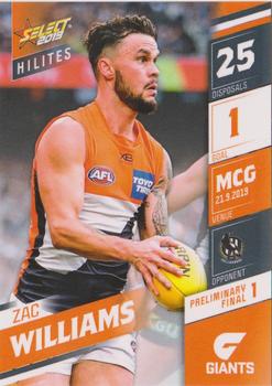 2019 Select AFL Hilites #SH-PF1 Zac Williams Front